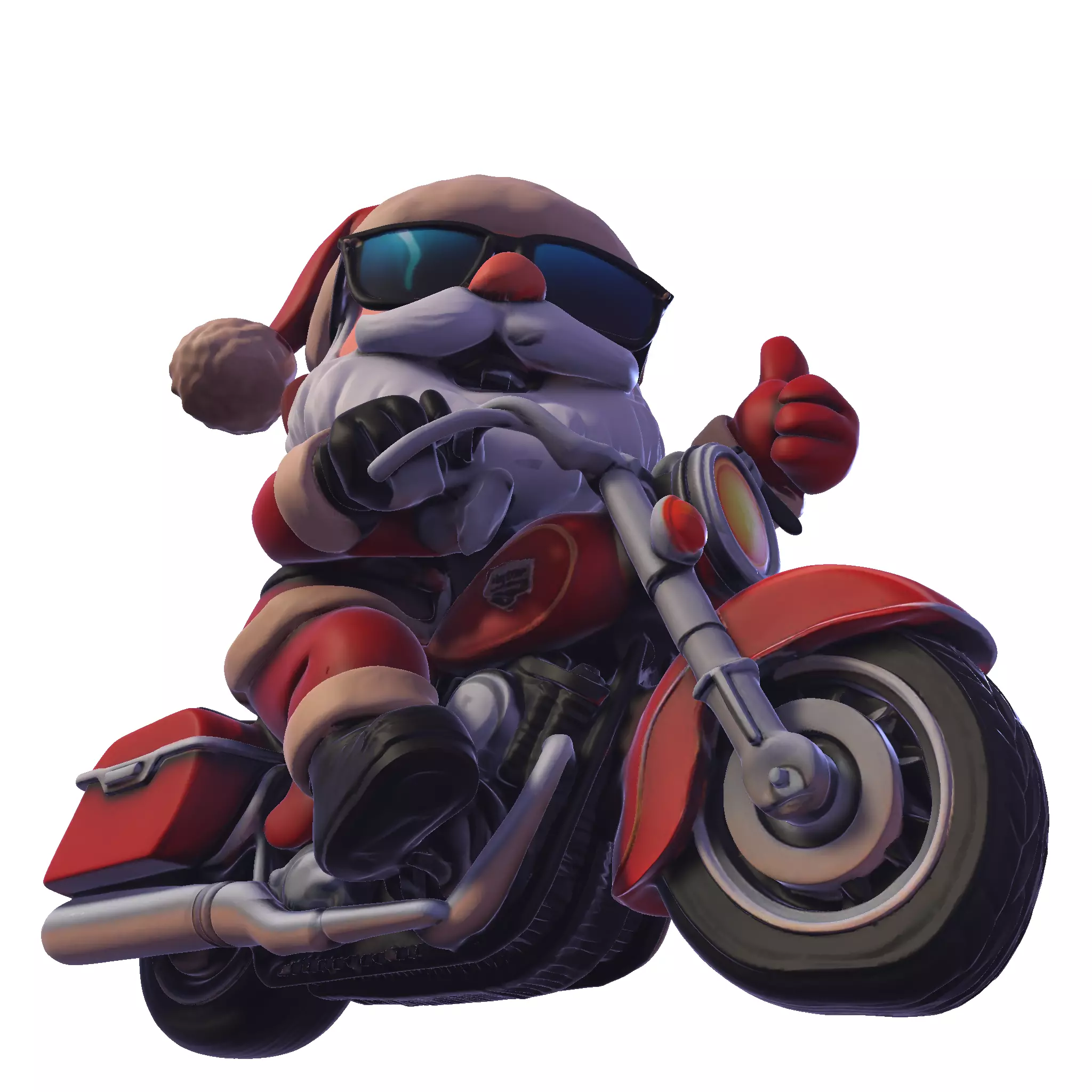 Santa Claus biker for 3D print 3D print model_9
