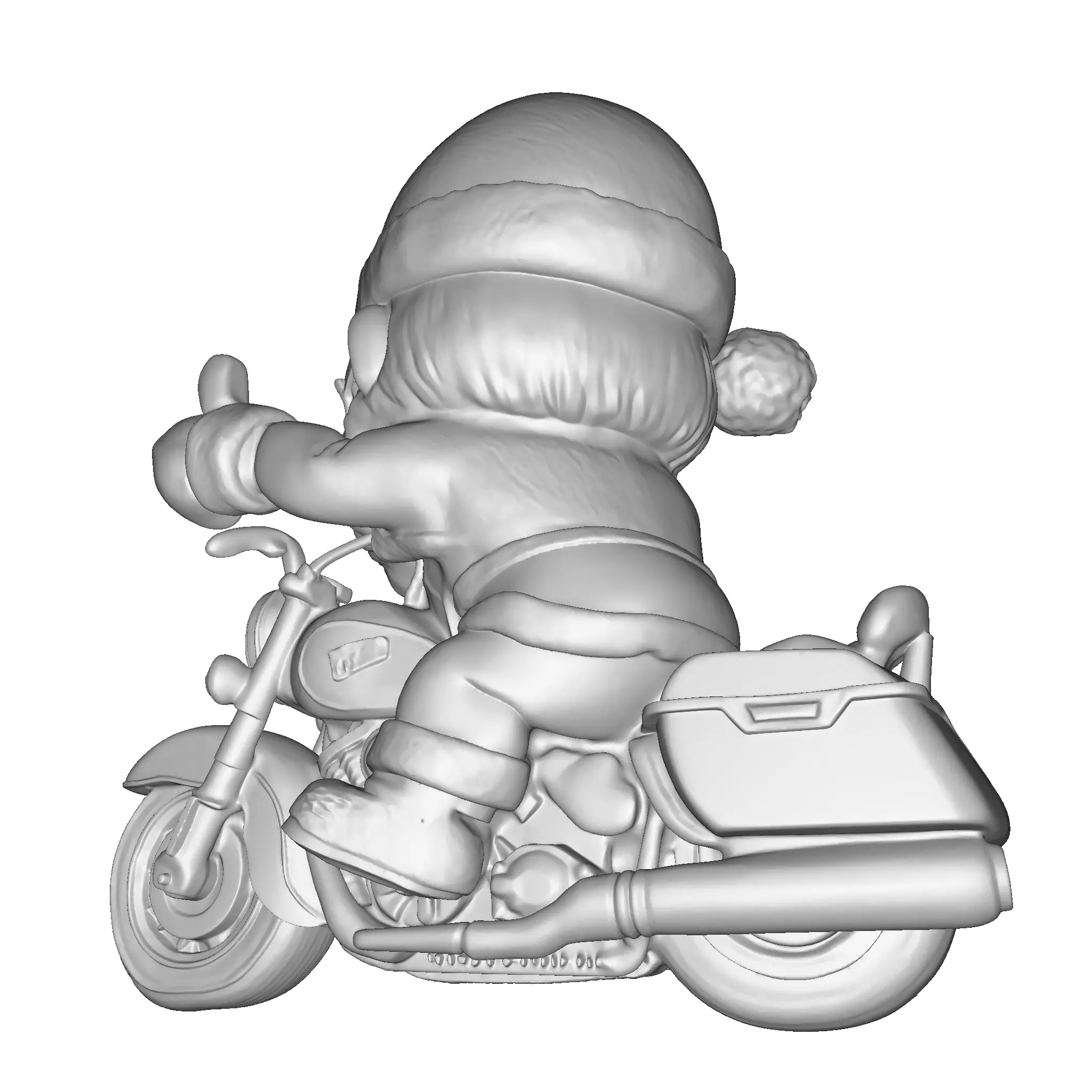 Santa Claus biker for 3D print 3D print model_29