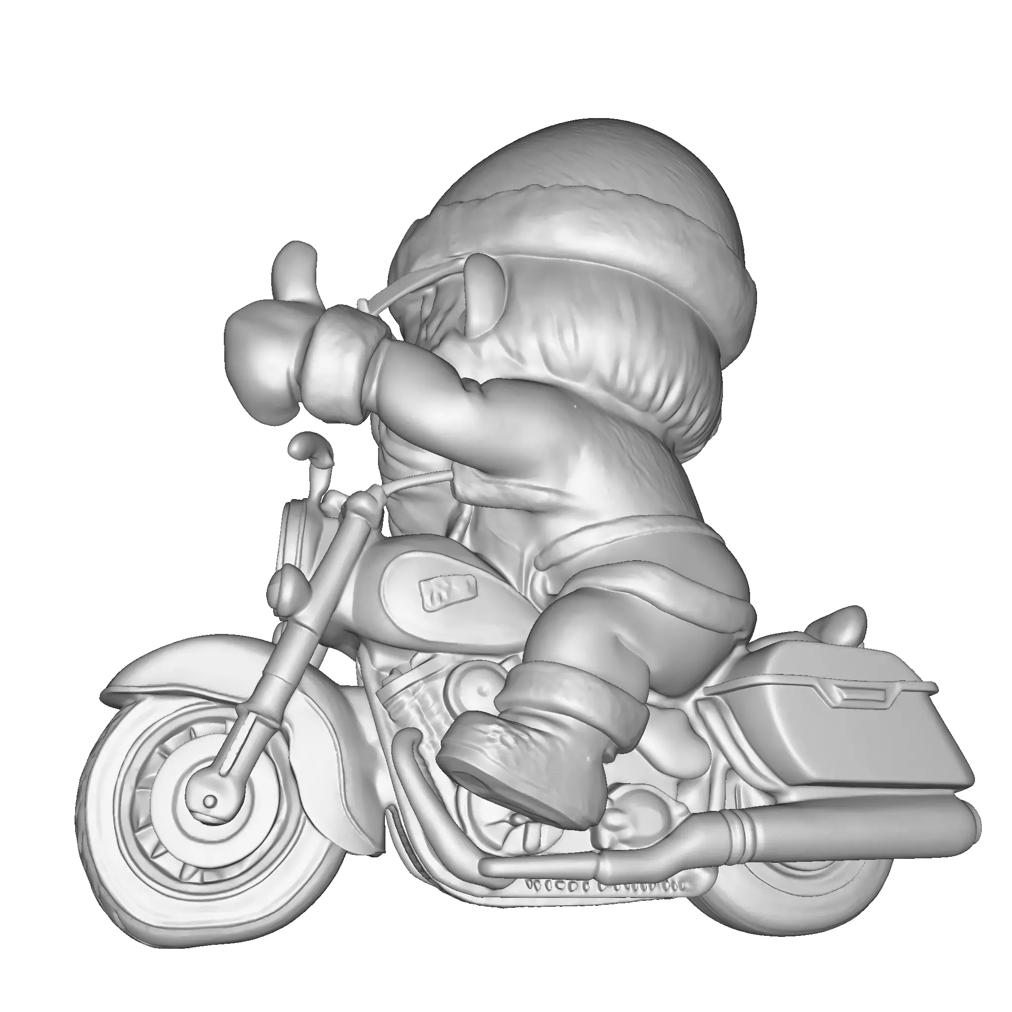 Santa Claus biker for 3D print 3D print model_28