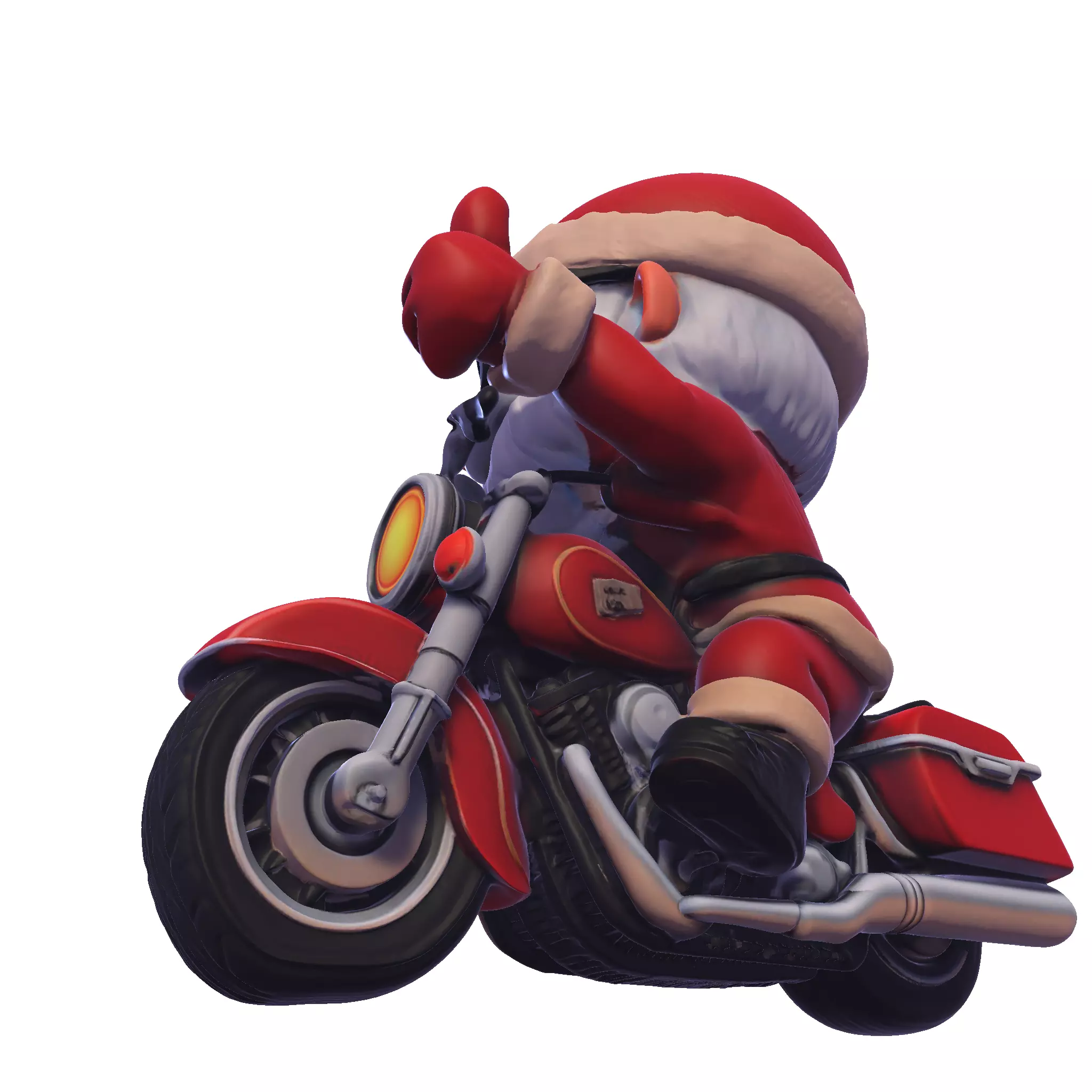 Santa Claus biker for 3D print 3D print model_12