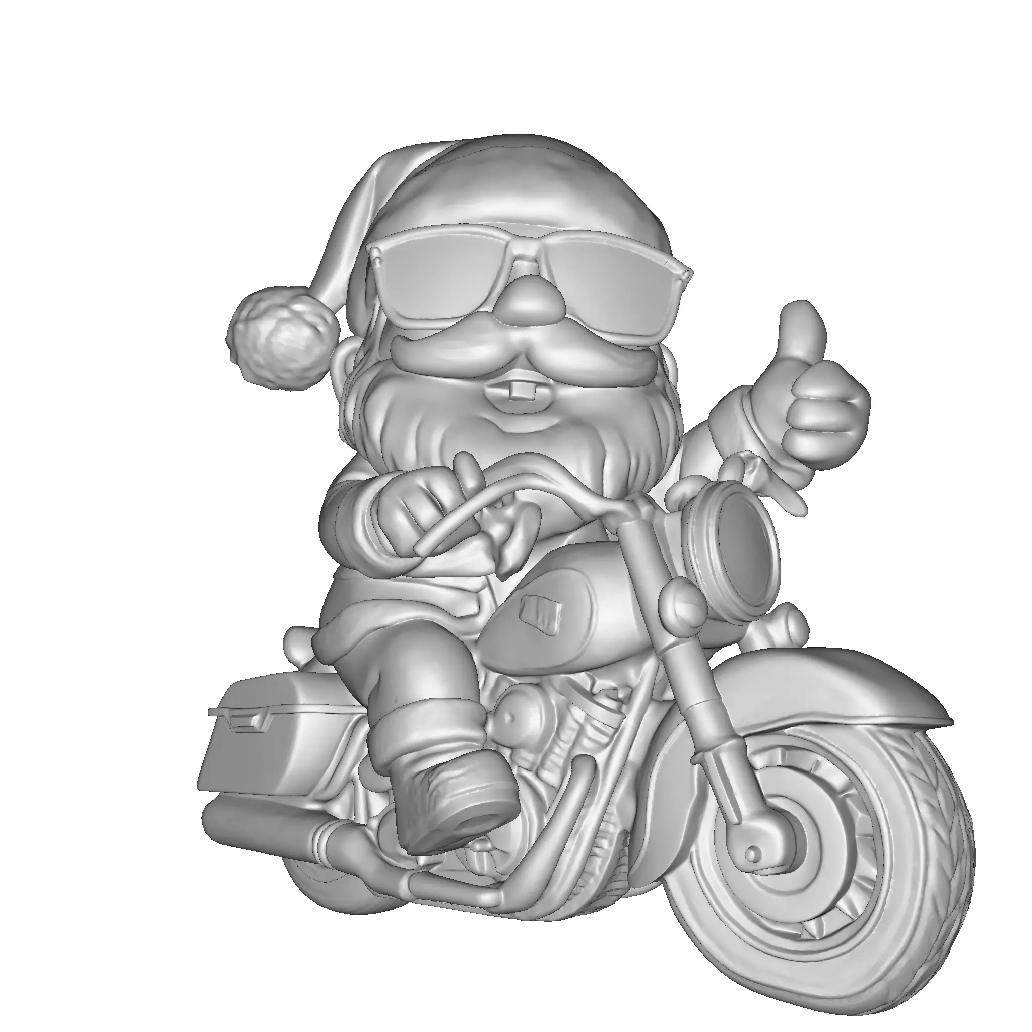 Santa Claus biker for 3D print 3D print model_25