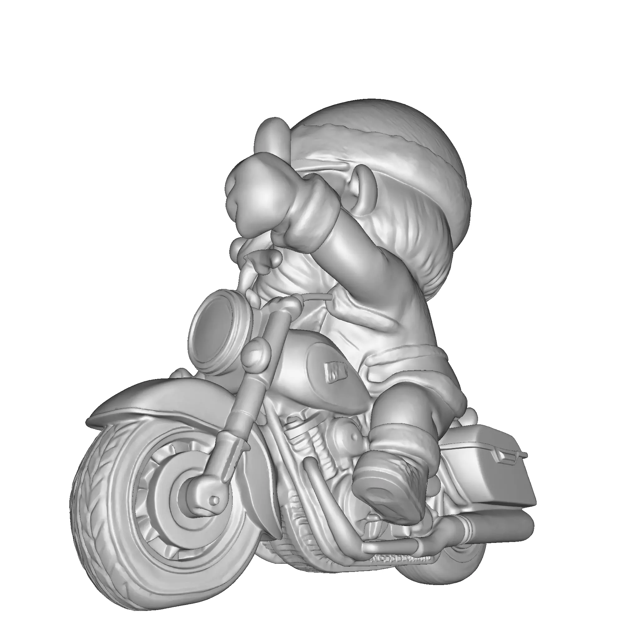 Santa Claus biker for 3D print 3D print model_27