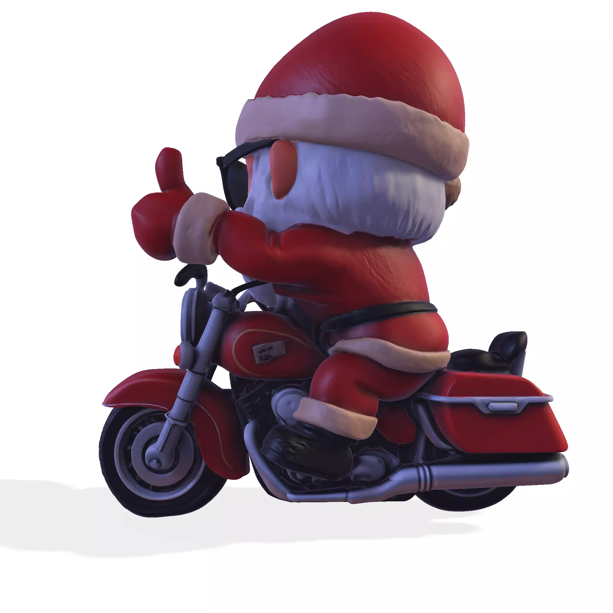 Santa Claus biker for 3D print 3D print model_3