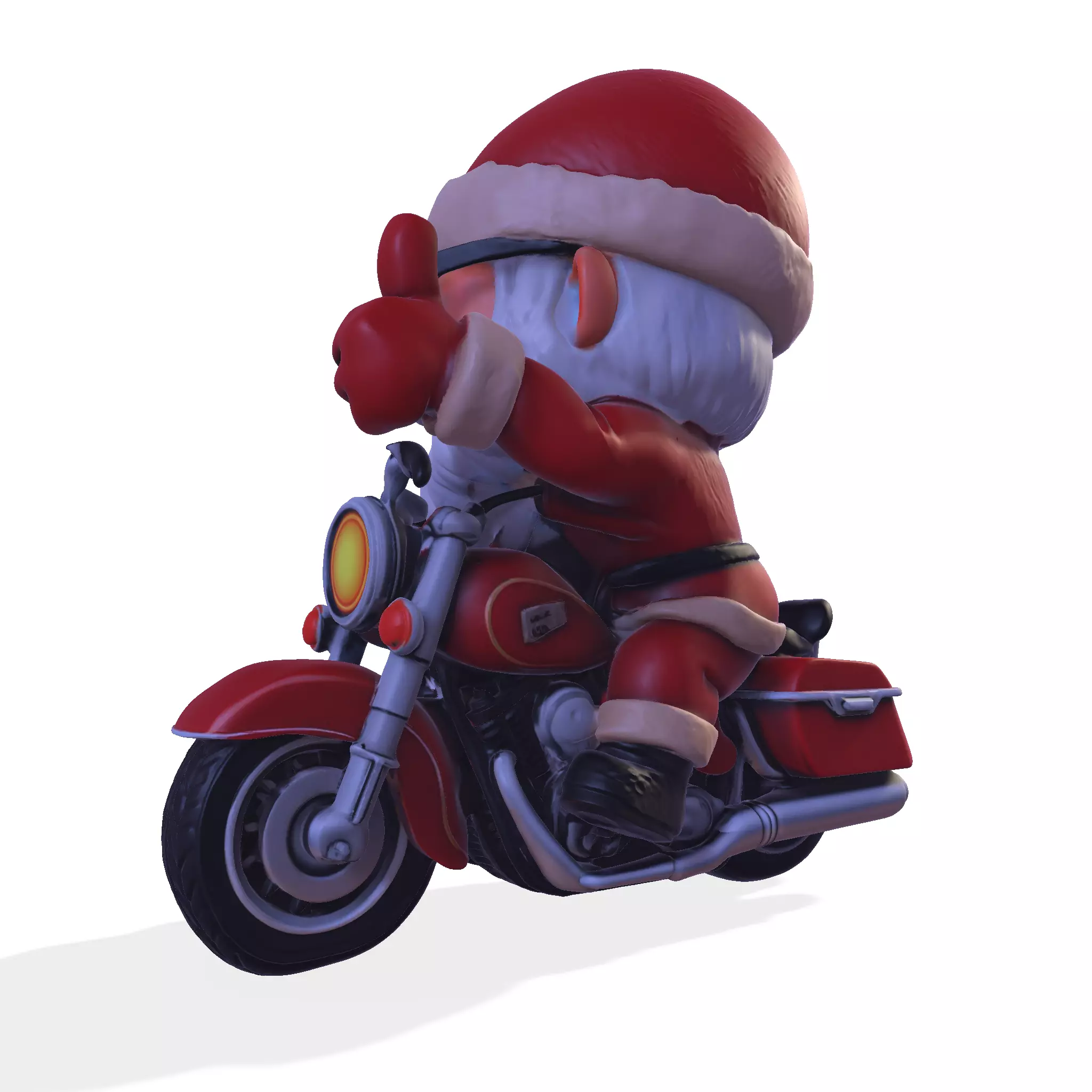 Santa Claus biker for 3D print 3D print model_2