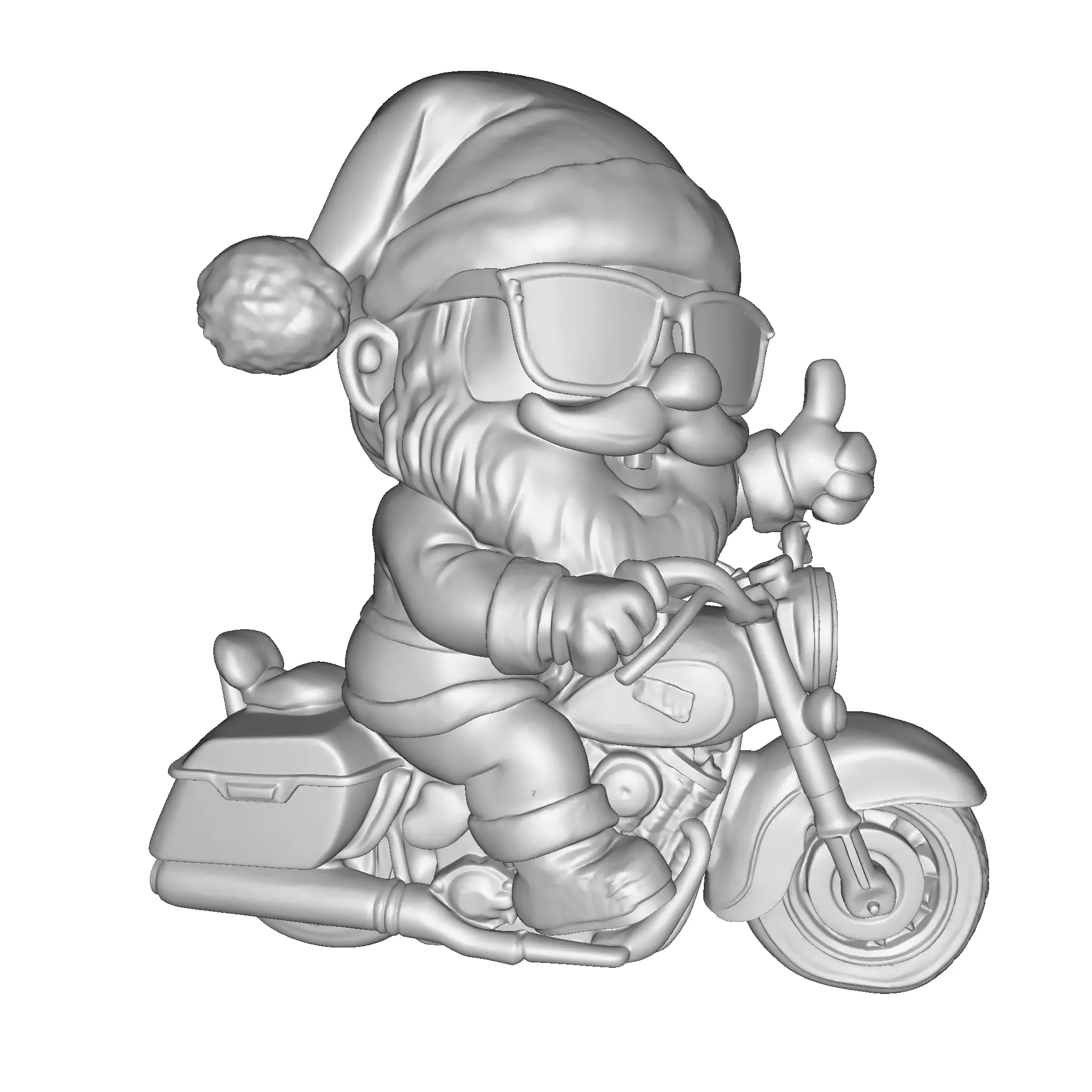 Santa Claus biker for 3D print 3D print model_24