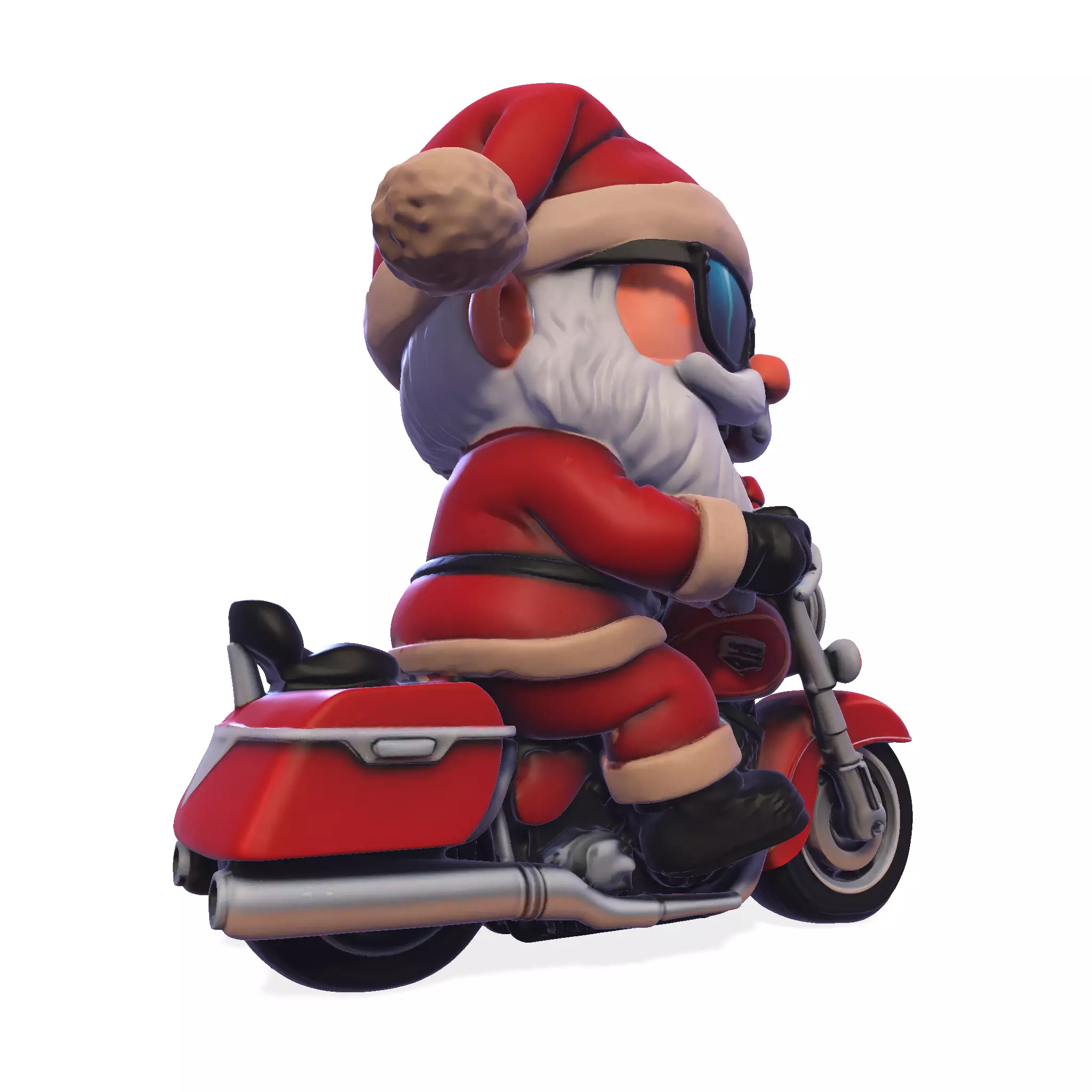 Santa Claus biker for 3D print 3D print model_7