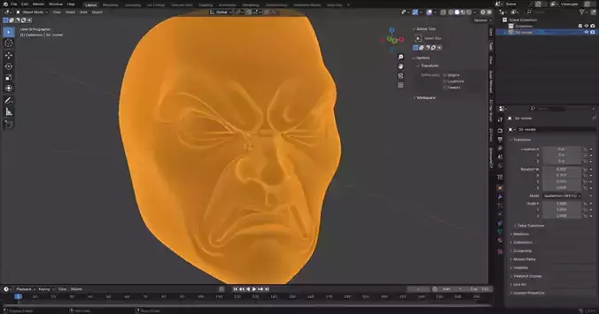 Scowl Mask 3D Print Model