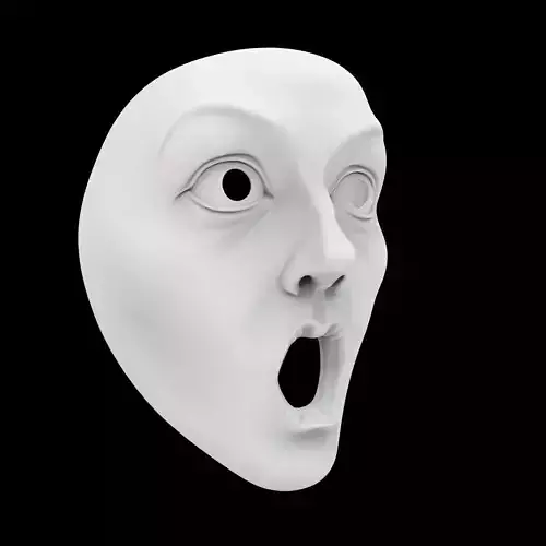 Shocked With Open Eyes Mask 3D Print Model
