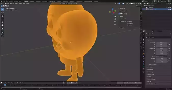 Smiling Heart With Hanging Legs 3D Print Model