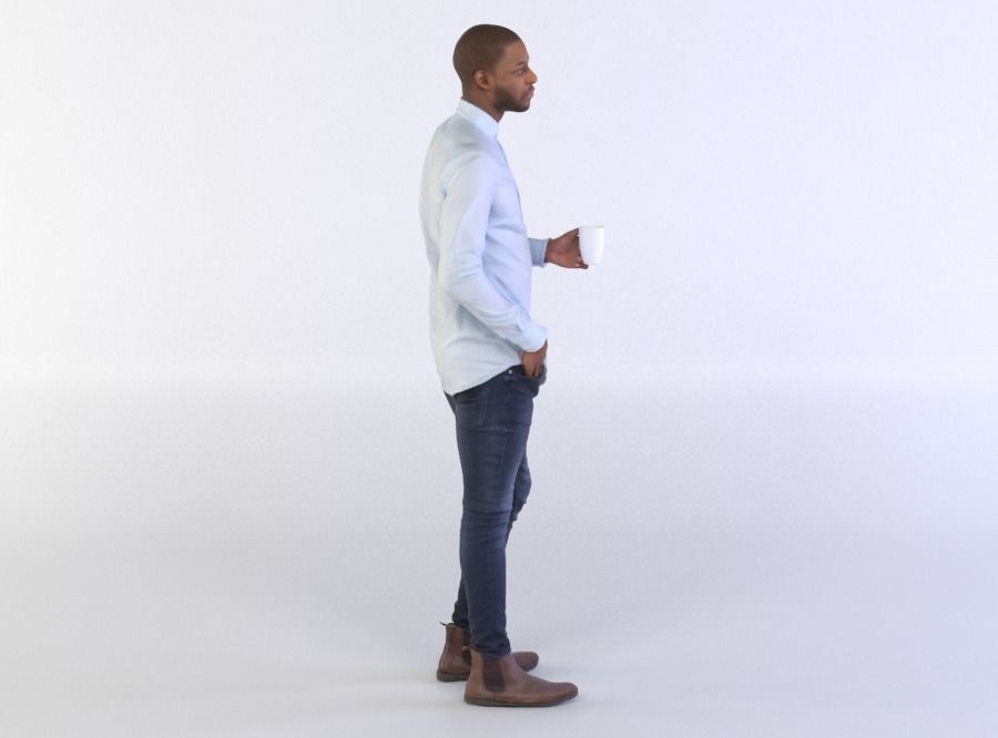 Andrew 0324 Man Standing Casually holding Cup 3D model_3