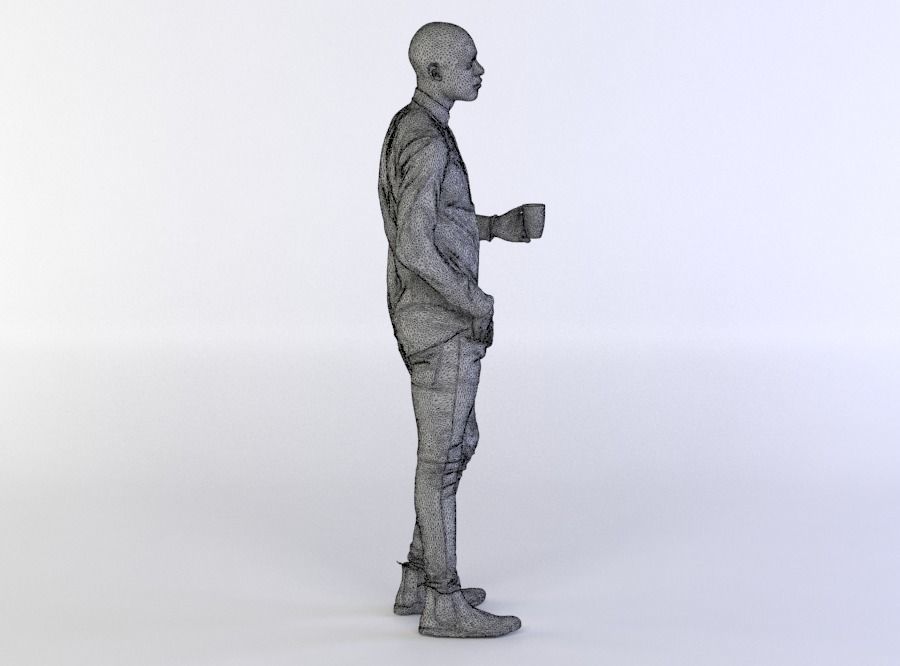 Andrew 0324 Man Standing Casually holding Cup 3D model_7