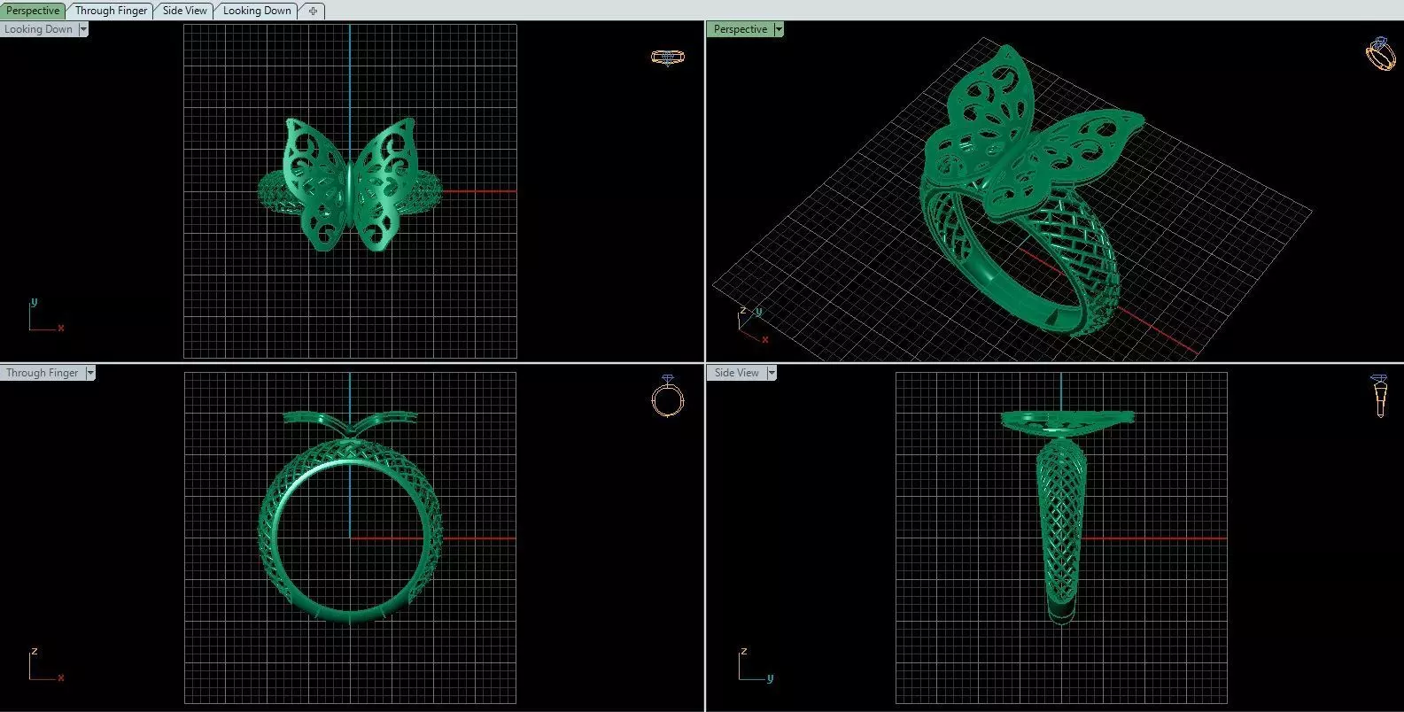 Fusion Butterfly Ring 3D model_4