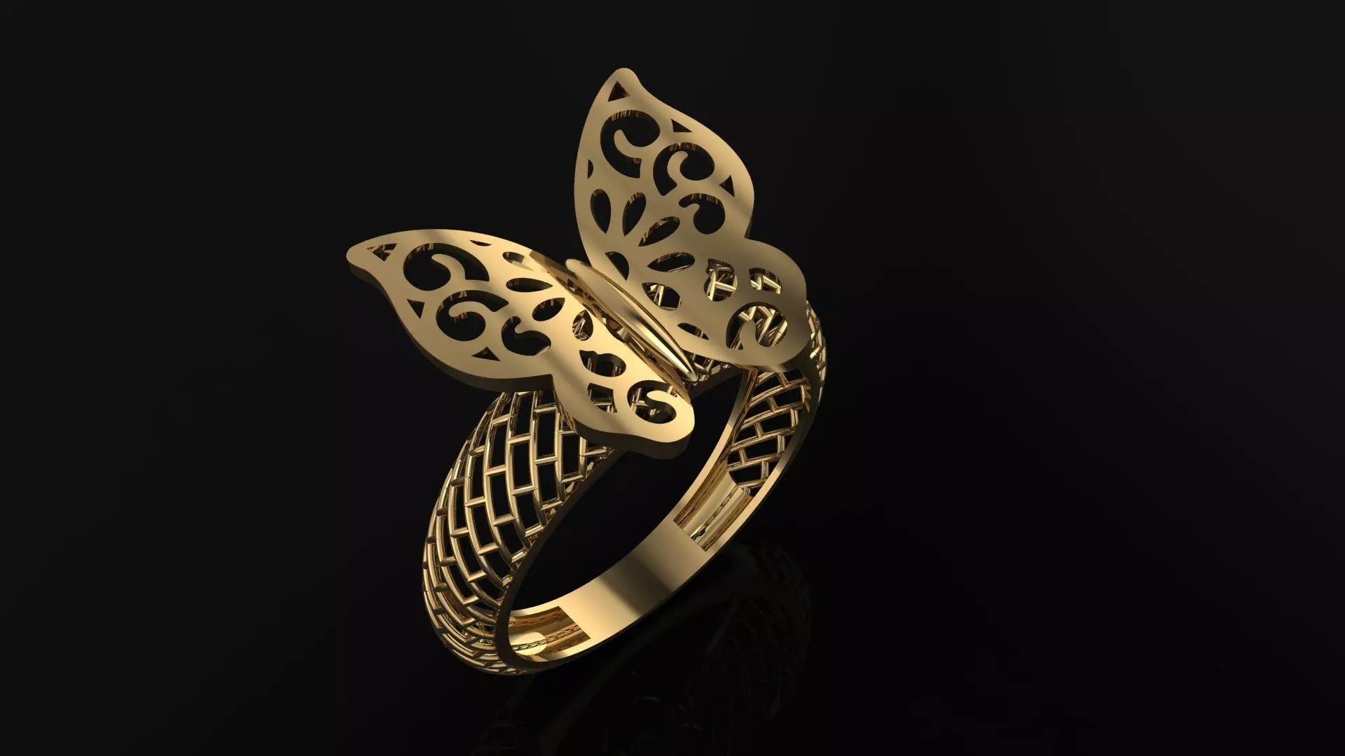 Fusion Butterfly Ring 3D model_0