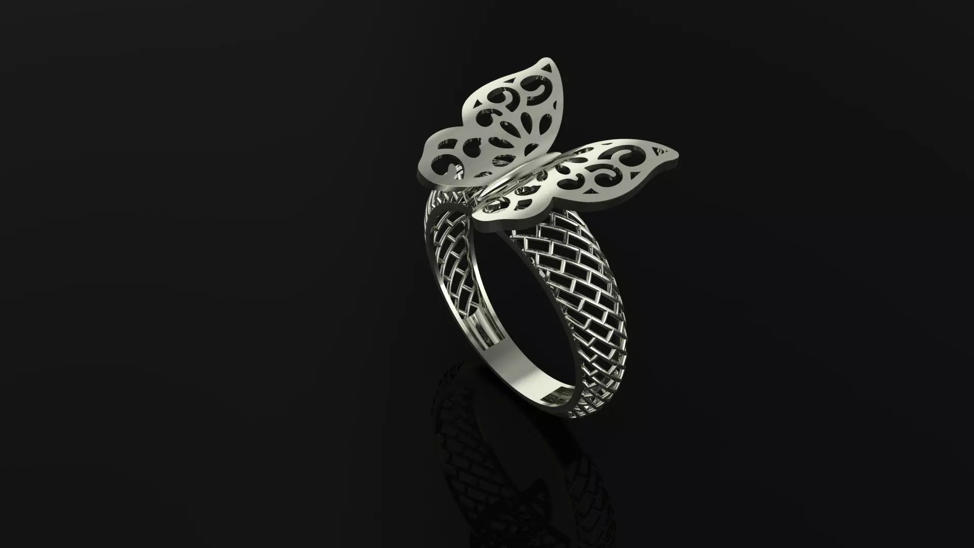 Fusion Butterfly Ring 3D model_2