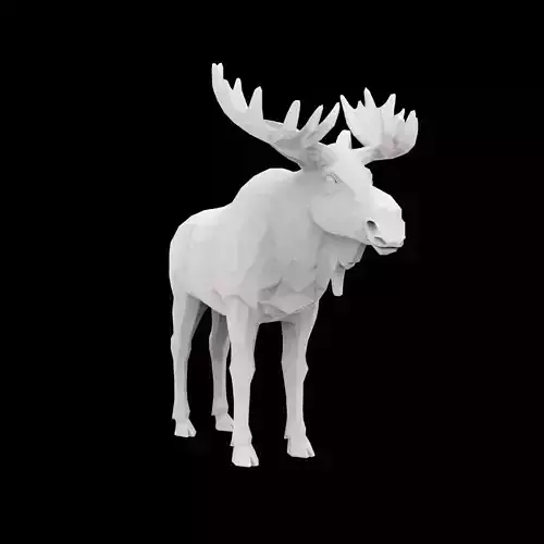 Stylized Moose Figure 3D Print Model