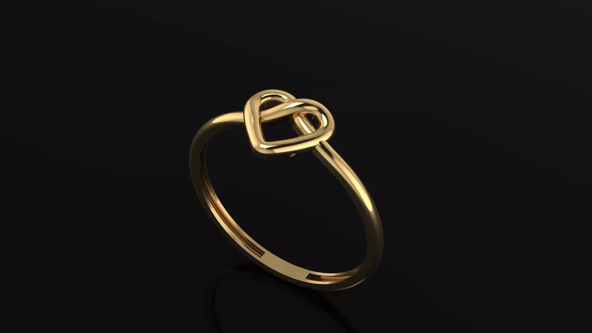 Minimalist heart ring 3D model_1