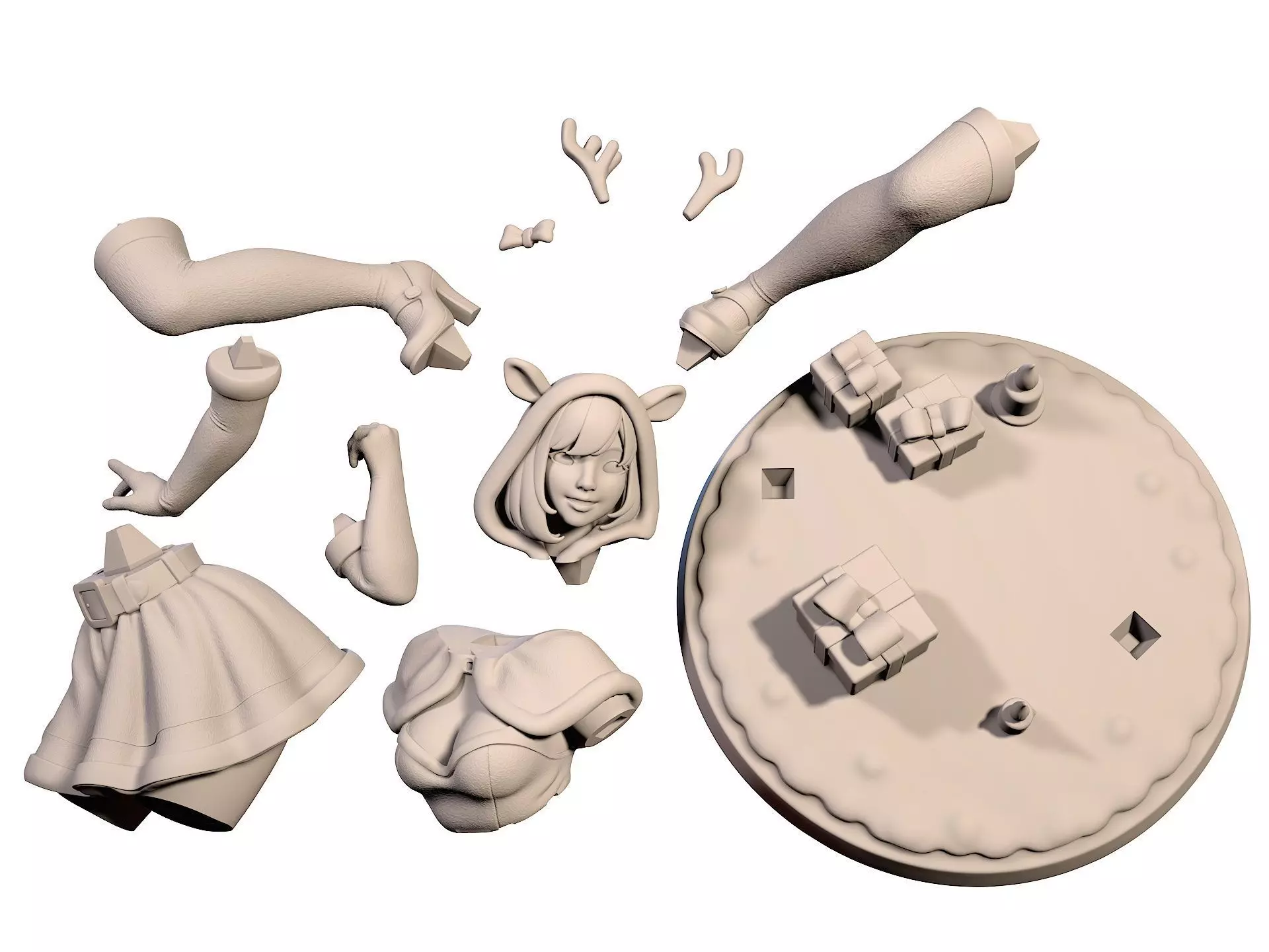 Christmas girl 3D print model_10