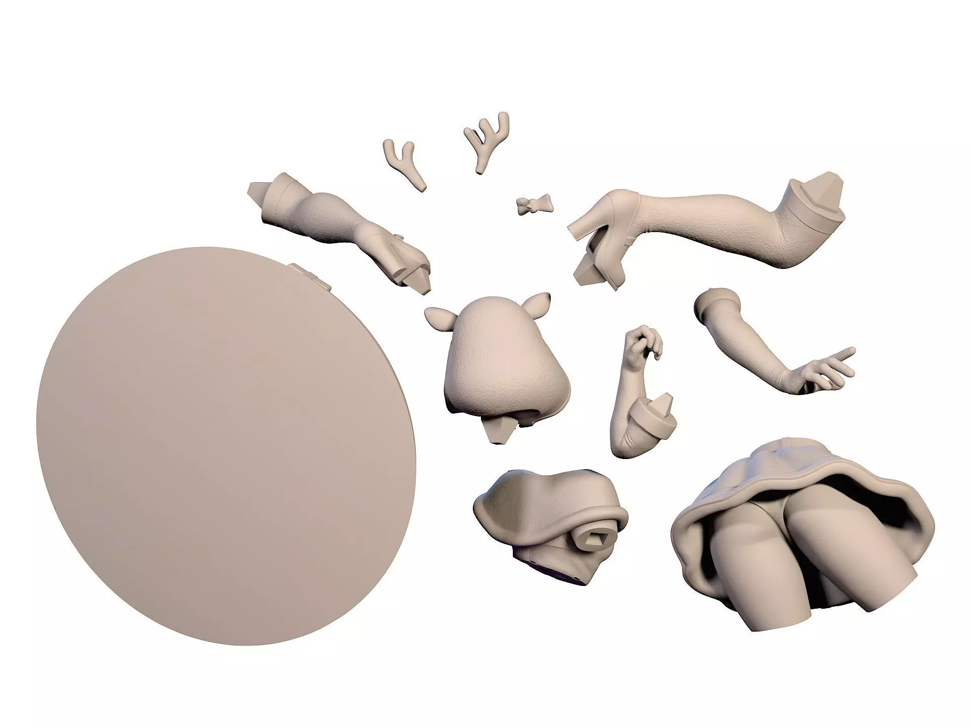 Christmas girl 3D print model_11