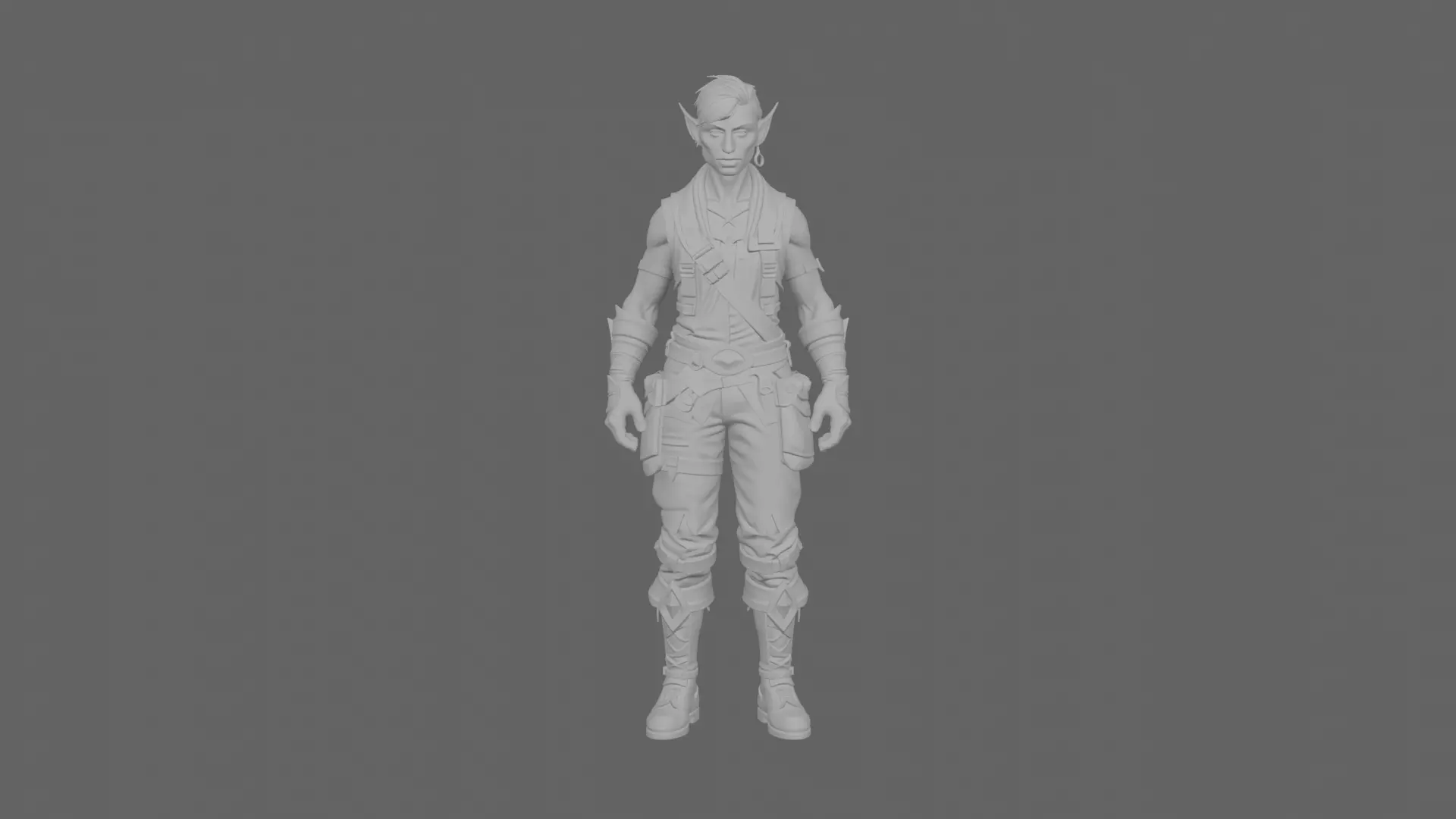 Intricate 3D Model of Artistic Blood Elf Jewelcrafter in World  3D model_6