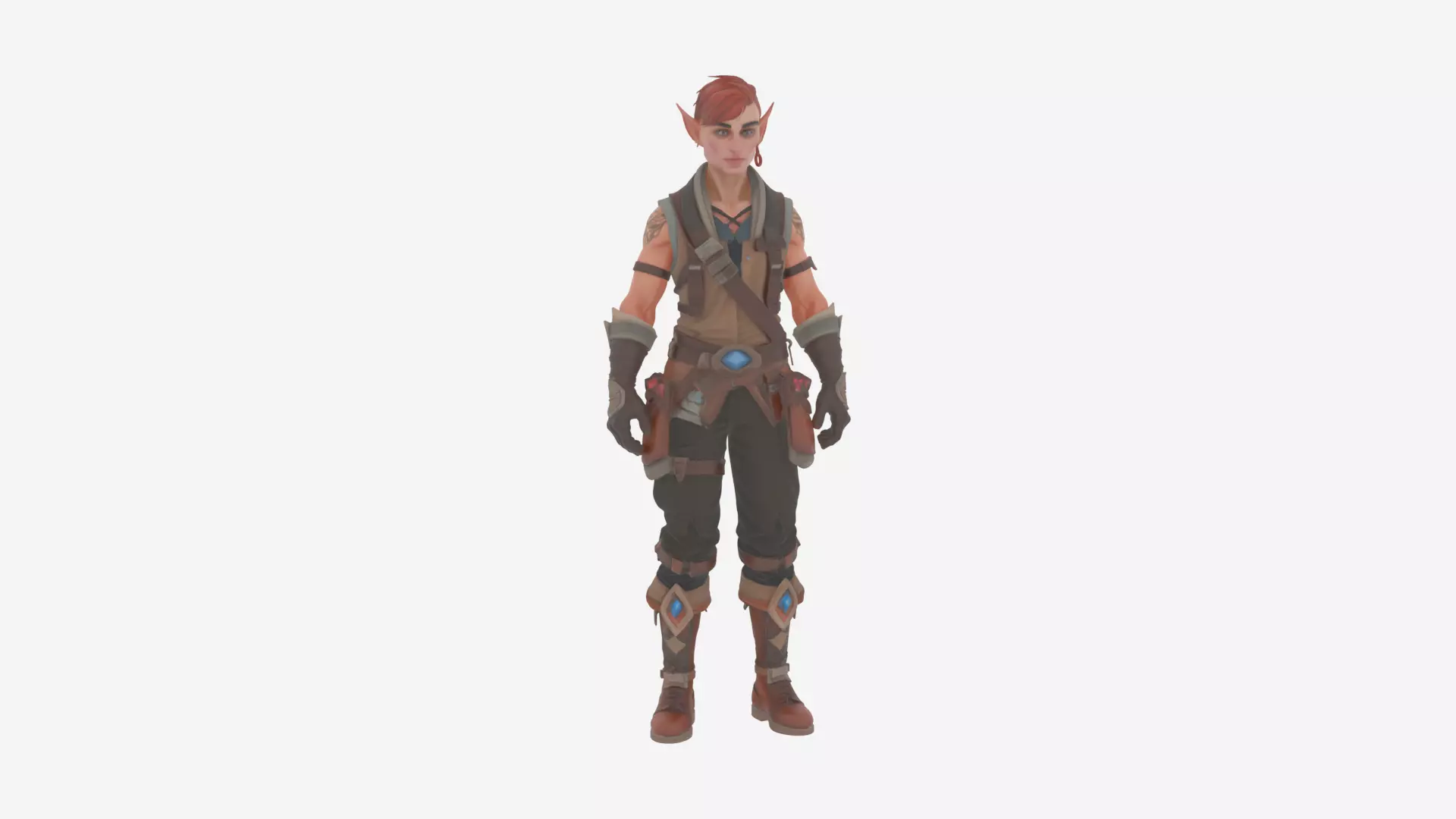 Intricate 3D Model of Artistic Blood Elf Jewelcrafter in World  3D model_0