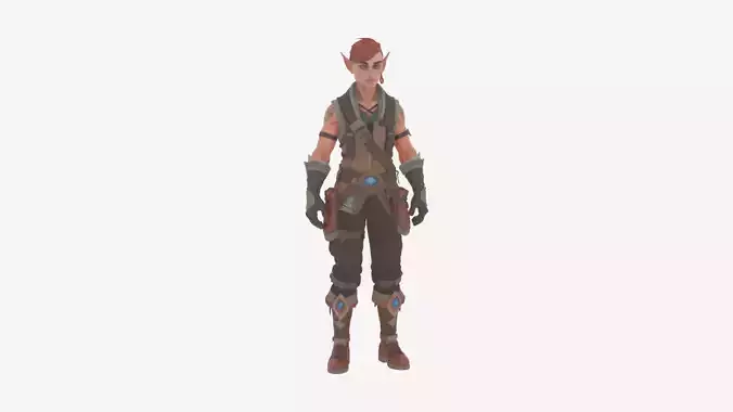 Intricate 3D Model of Artistic Blood Elf Jewelcrafter in World 