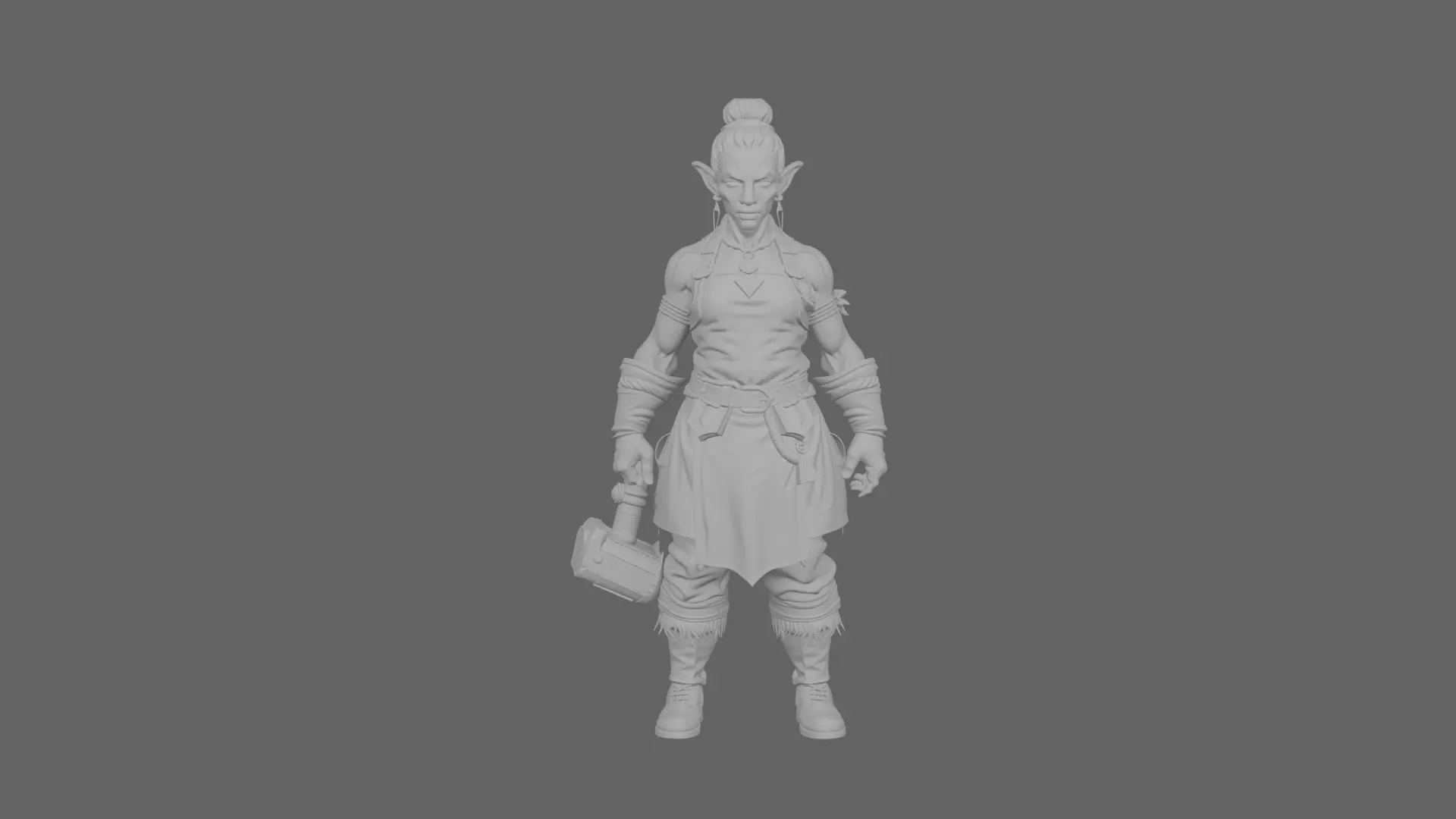 Intricate 3D Model of Artistic Blood Elf Jewelcrafter in World  3D model_27