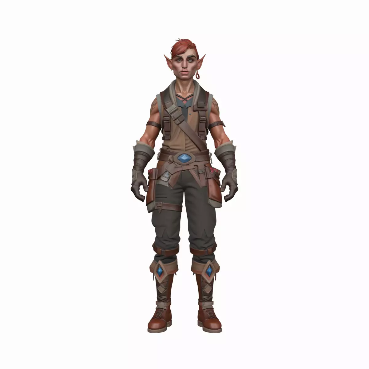 Intricate 3D Model of Artistic Blood Elf Jewelcrafter in World  3D model_5