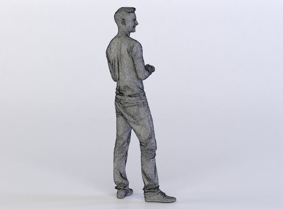 Aaron 0402 Man Standing, Rubbing hands 3D model_7