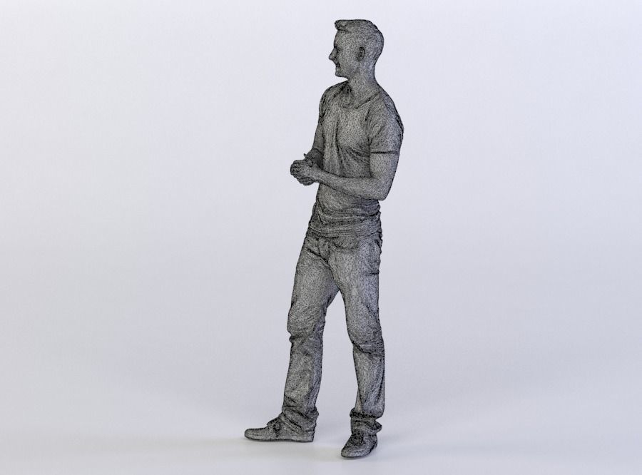 Aaron 0402 Man Standing, Rubbing hands 3D model_5