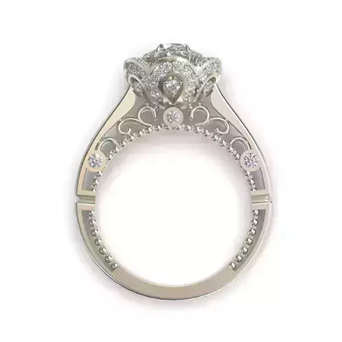 Solitaire Ring for Women Moissanite with Accent Stones