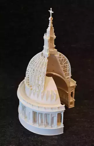 3D print Ready St Pauls Cathedral Sectional Dome Model
