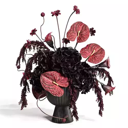 Crimson Dusk Floral Scene48