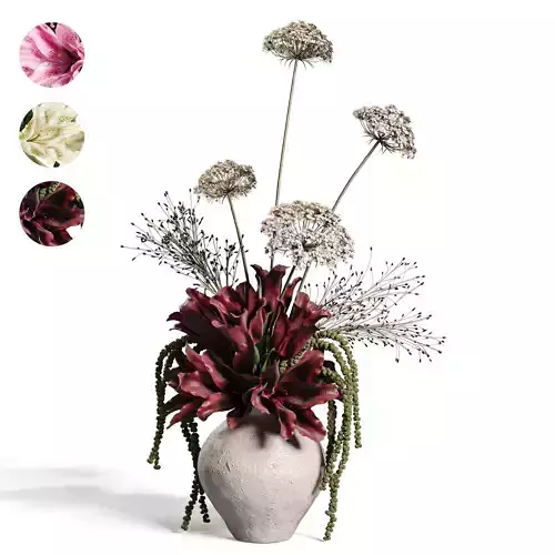 Crimson Whisper Floral Arrangement set50