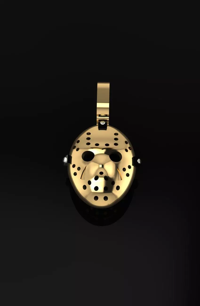 JASON MASK PENDANT GOLD 3D print model_1