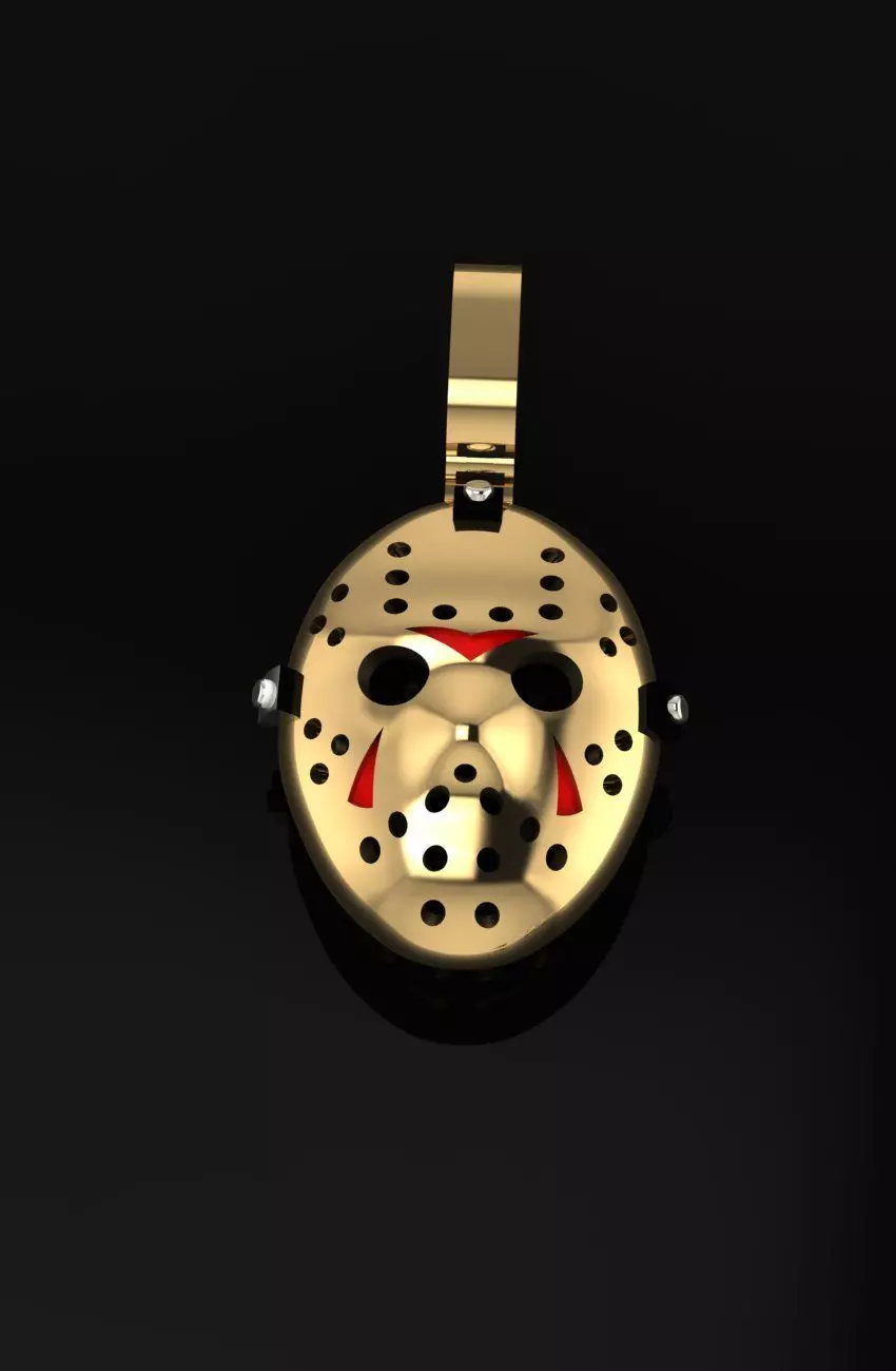JASON MASK PENDANT GOLD 3D print model_0