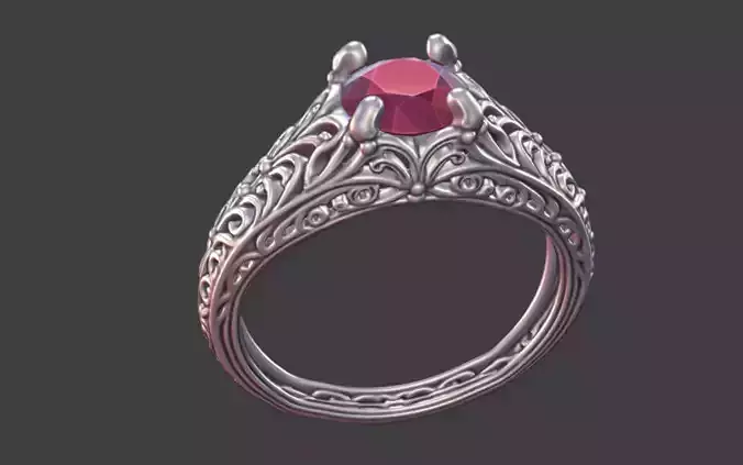 elegant sterling silver engagement filigree ring 