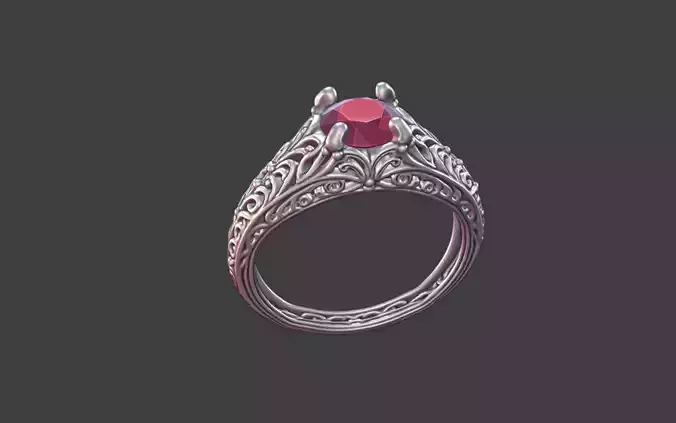 elegant sterling silver engagement filigree ring 