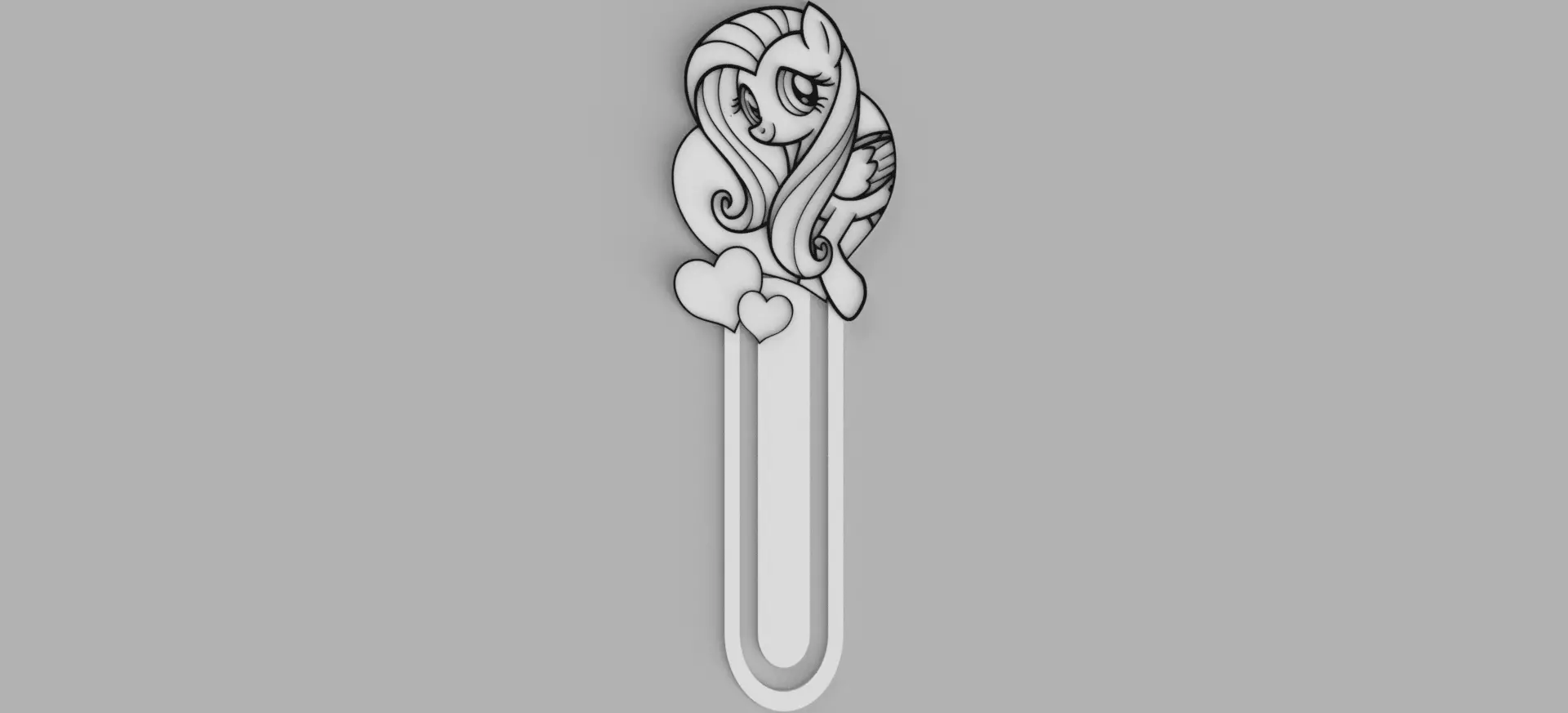 My Little Pony Fluttershy Hearts Bookmark Free 3D print model