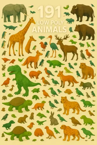191 Ultimate Low Poly Animal Pack Low-poly 3D model_0