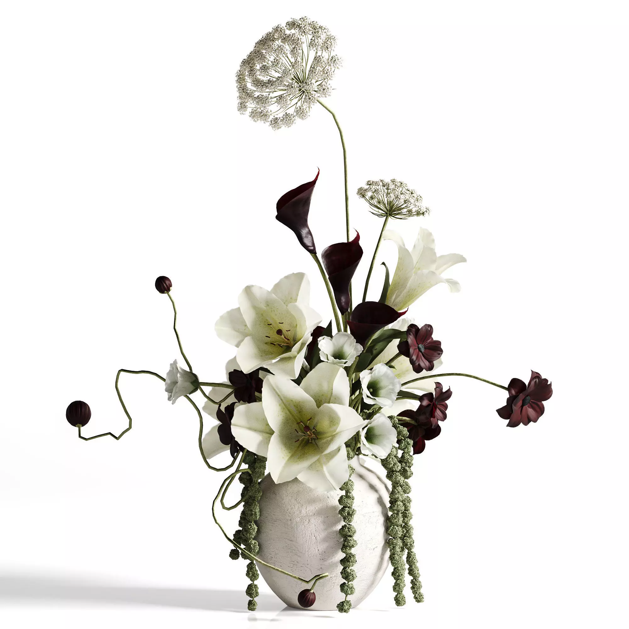 Ivory Elegance Floral Arrangement set43 3D model