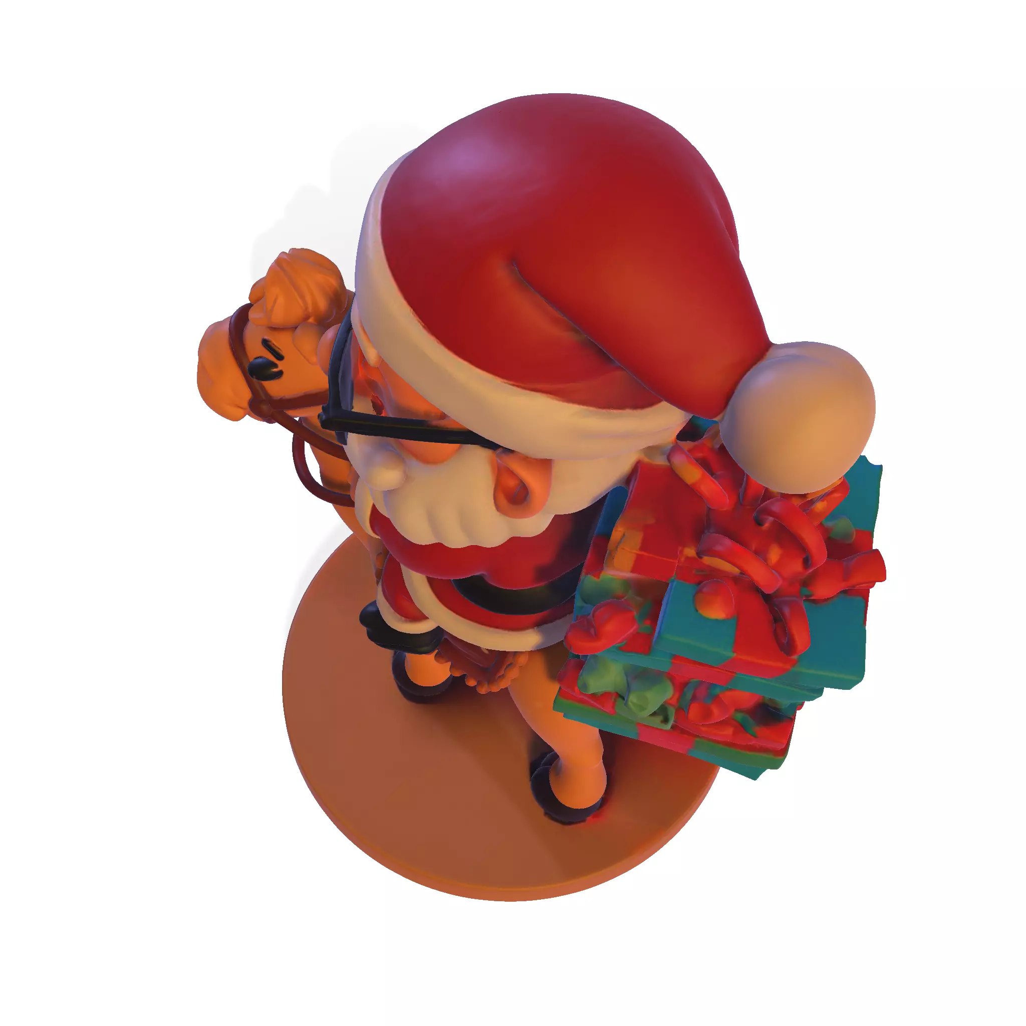 High Poly Santa Claus on Camel 3D Printable Figurine 3D print model_14