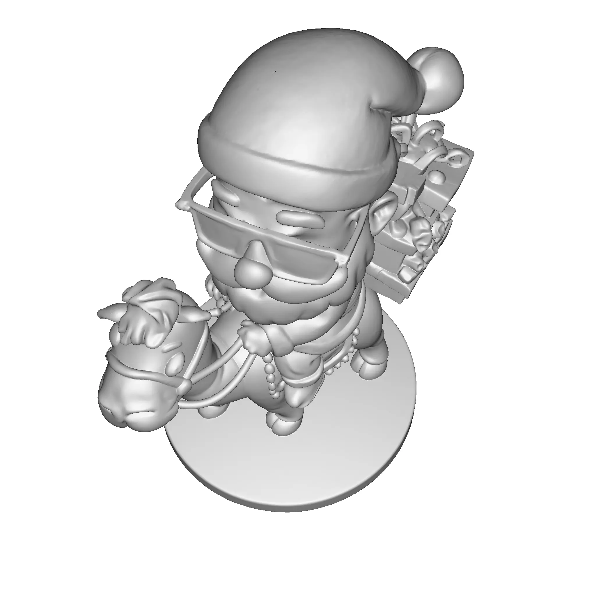 High Poly Santa Claus on Camel 3D Printable Figurine 3D print model_30