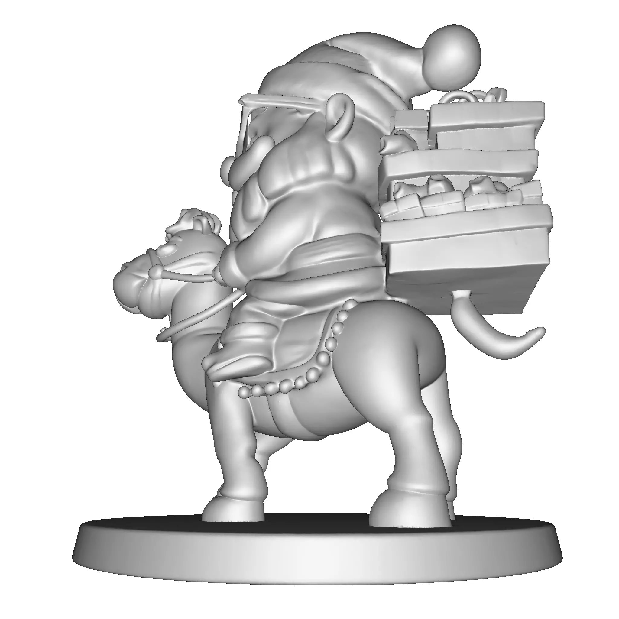 High Poly Santa Claus on Camel 3D Printable Figurine 3D print model_28