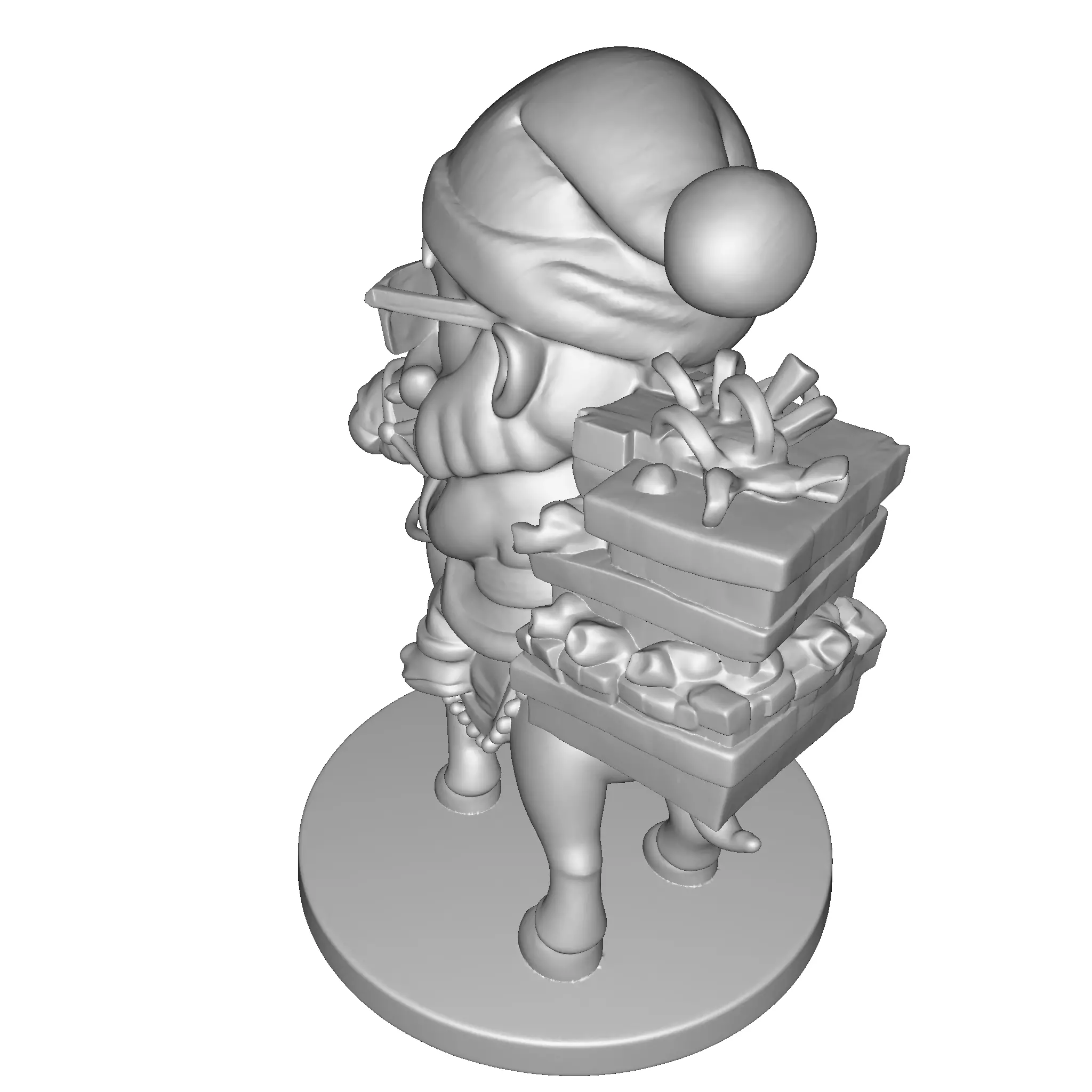 High Poly Santa Claus on Camel 3D Printable Figurine 3D print model_26