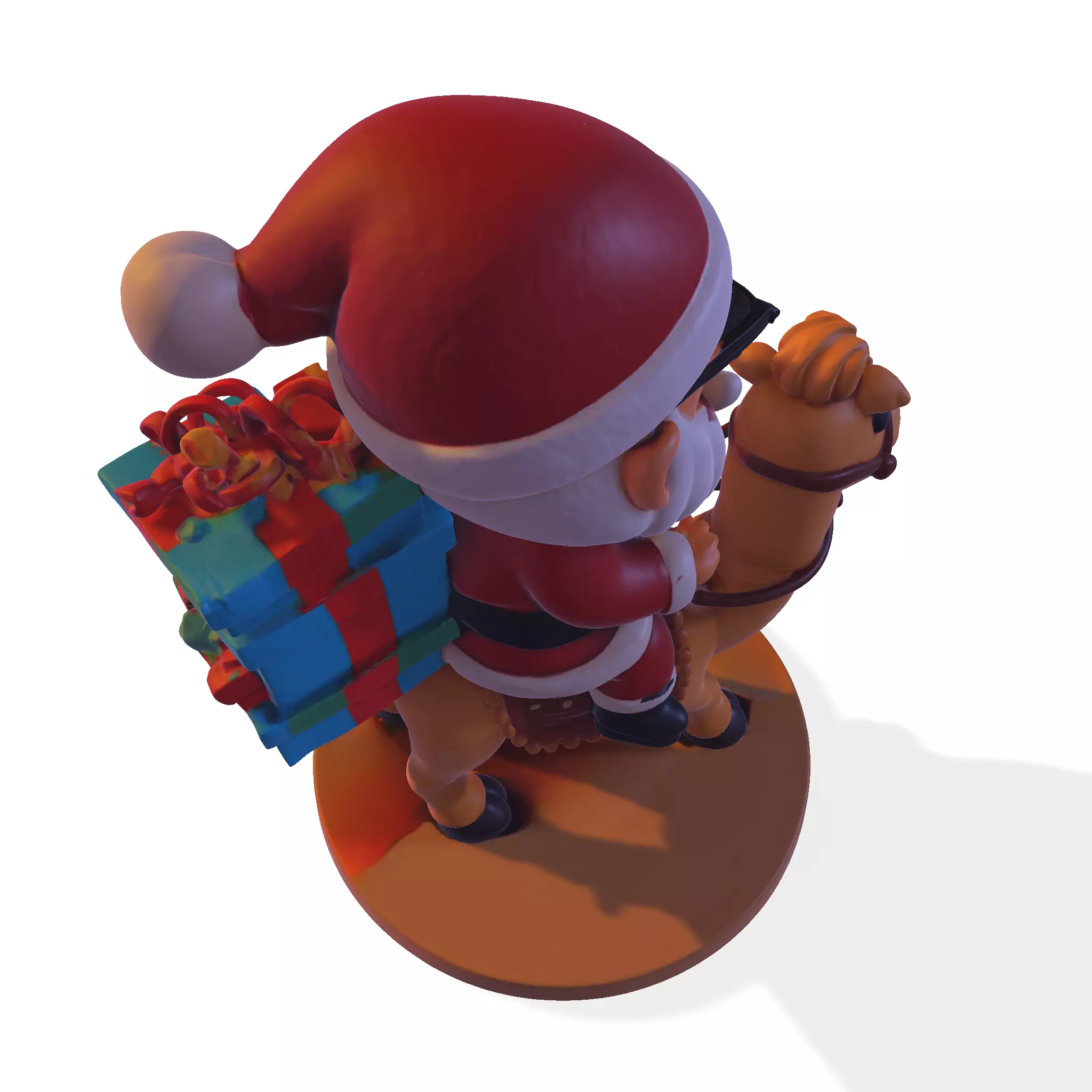 High Poly Santa Claus on Camel 3D Printable Figurine 3D print model_12