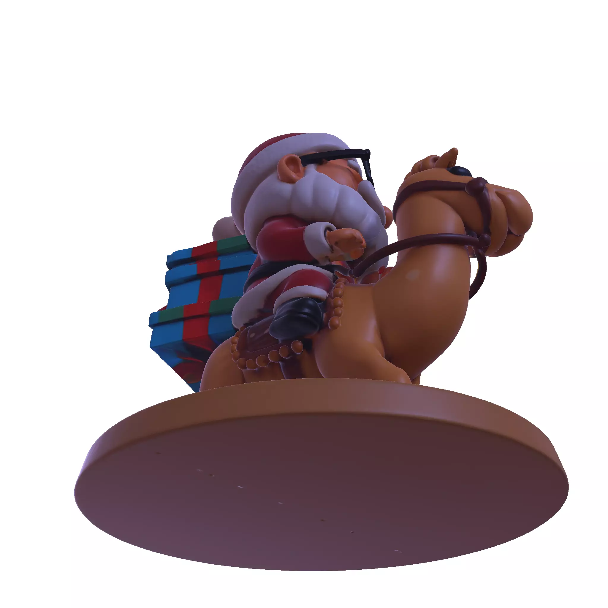 High Poly Santa Claus on Camel 3D Printable Figurine 3D print model_17