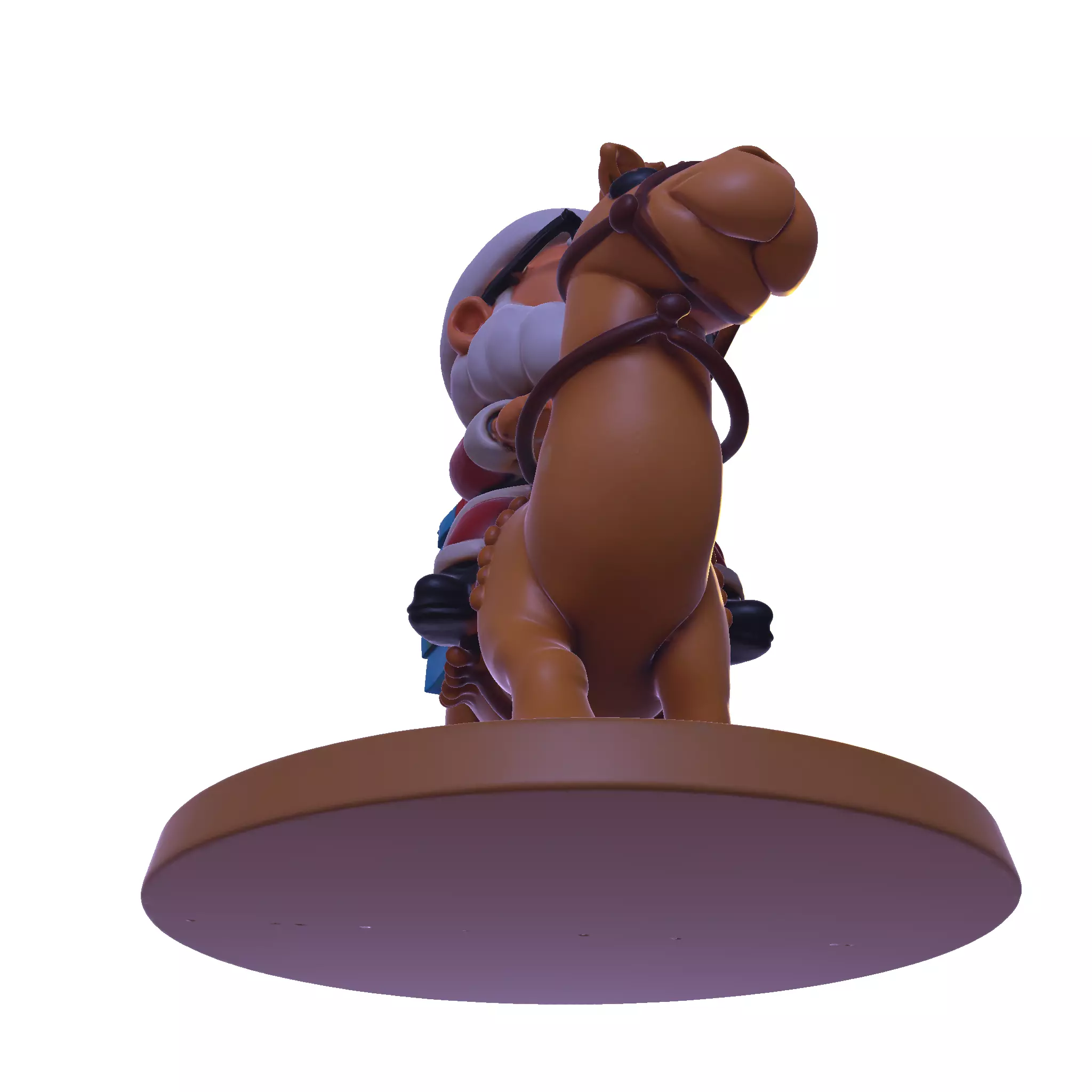 High Poly Santa Claus on Camel 3D Printable Figurine 3D print model_16