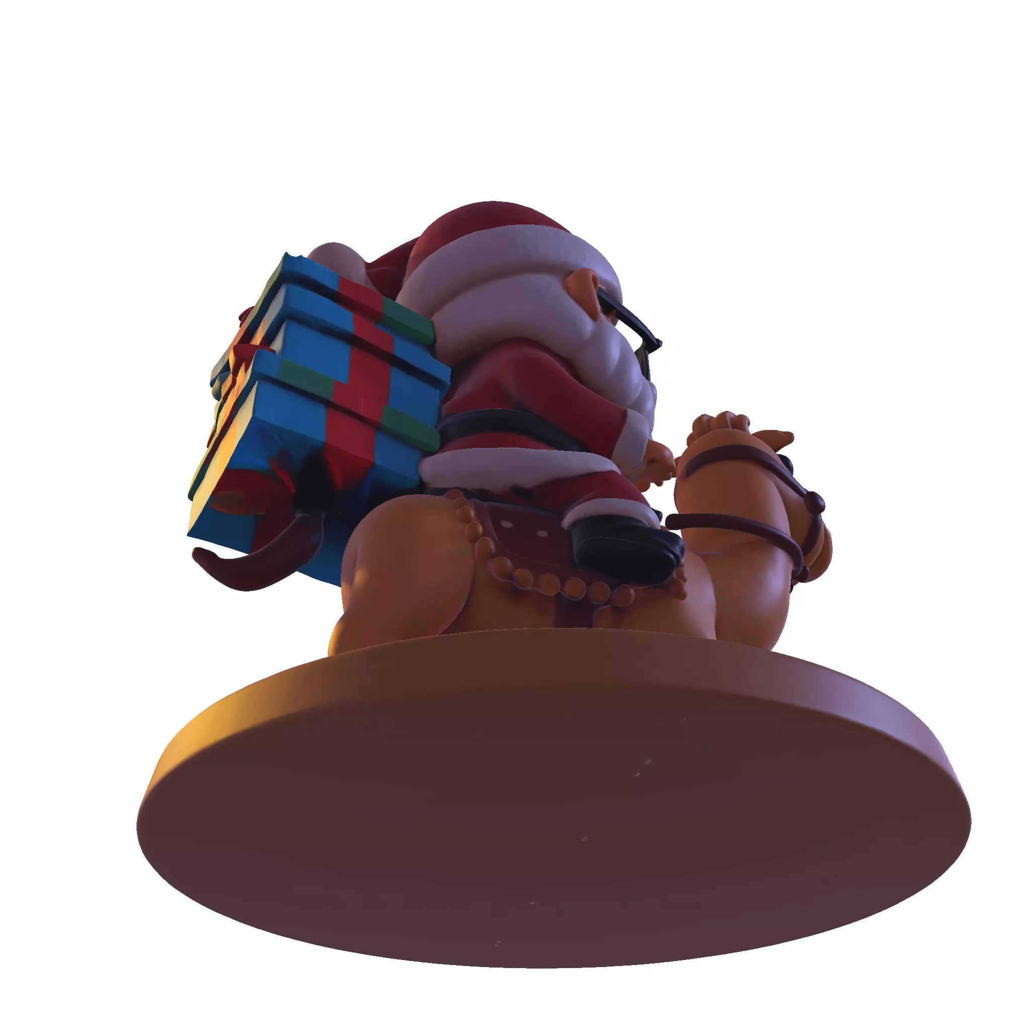 High Poly Santa Claus on Camel 3D Printable Figurine 3D print model_18