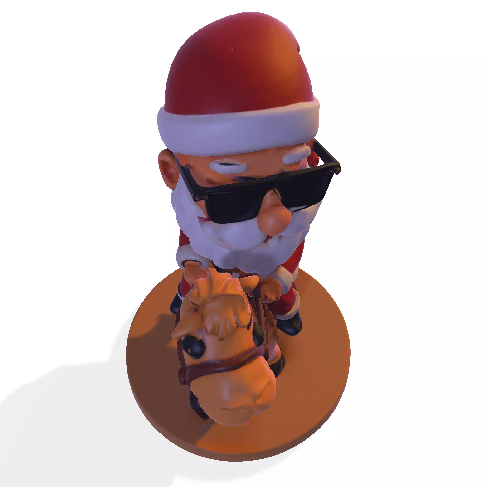 High Poly Santa Claus on Camel 3D Printable Figurine 3D print model_10