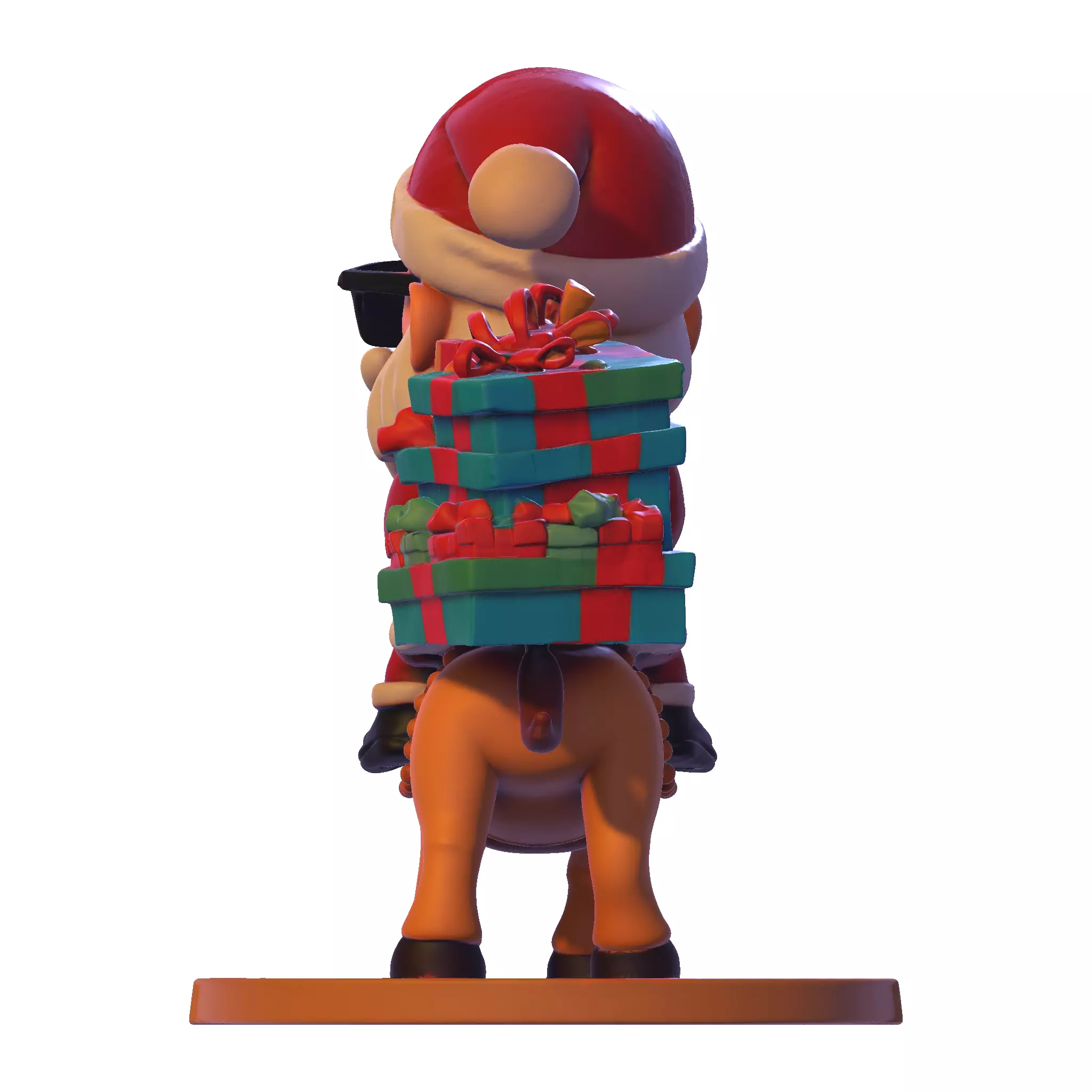 High Poly Santa Claus on Camel 3D Printable Figurine 3D print model_22